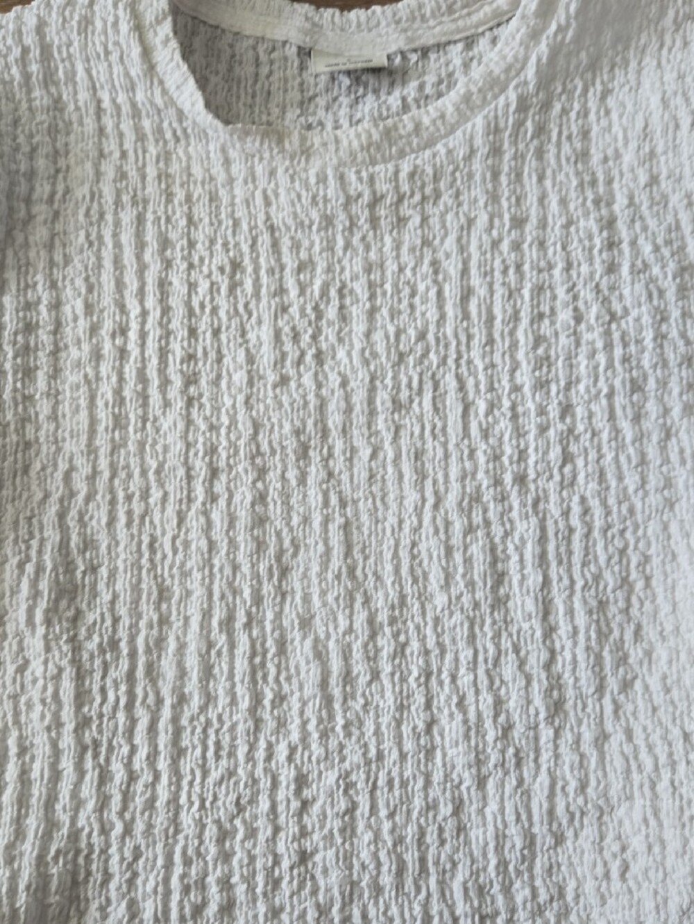 Abercrombie & Fitch White Textured Crewneck Top - Picture 3 of 3